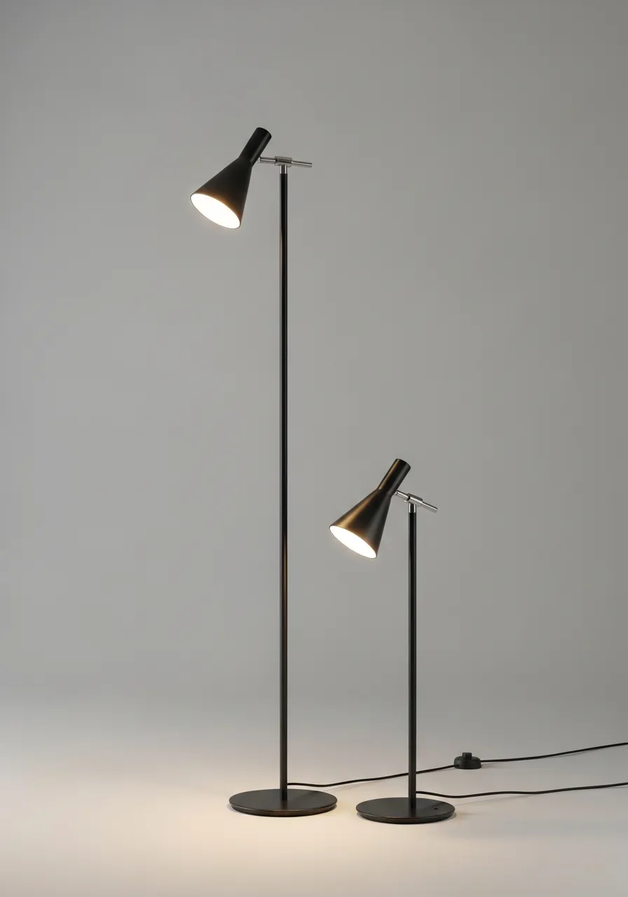 Nova Modern Metal Lambader ve Minimalist Masa Lambası Seti